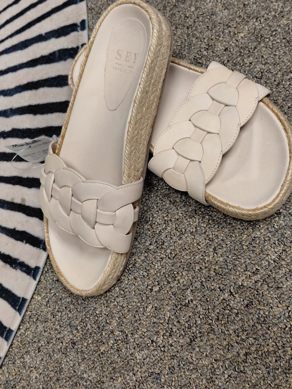 NWT's Premium Seychelles Cream Braided Espadrille Slide Sandals Size 8.5 Womens